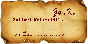 Zsilavi Krisztián névjegykártya